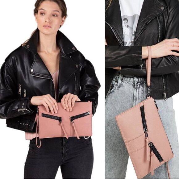 BOTKIER Trigger Clutch Purse Leather Rose - Picture 1 of 17